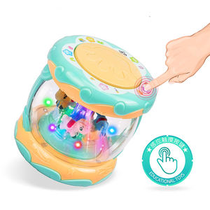 Carrousel en plastique multifonction électronique apprentissage musical tambour à main battre jouet éducatif préscolaire instrument de musique - Product Image 4