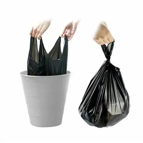 चीन आपूर्तिकर्ता hdpe Ldpe प्लास्टिक पुनर्नवीनीकरण रसोई घरेलू बनियान टी-शर्ट कचरा बैग कचरा बैग
