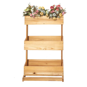 Soporte <span class=keywords><strong>Vertical</strong></span> de 3 Niveles para Macetas de Jardín, de <span class=keywords><strong>Madera</strong></span> de Abeto Sólida, Ecológico, Duradero y Ligero, para Plantas y Flores - Product Image 2