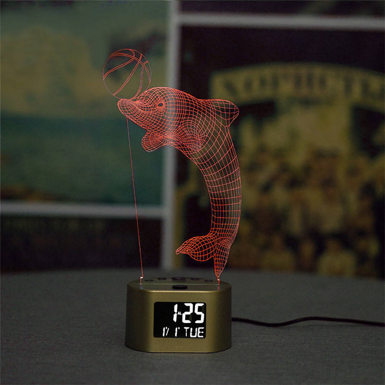 RGB 7 Colour Acrylic Lamp Holder 3D Night Light Stander USB Battery Powered Oval Clock LED Light Base