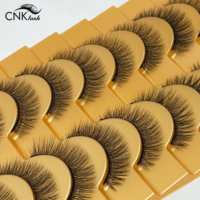 Faux cils en vison naturel faits à la main emballage personnalisé cils de cheveux synthétiques moelleux