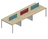 KALN Bureau de travail modulaire convertible moderne avec cloison, 4/6/8 places, en bois mélaminé écologique et durable