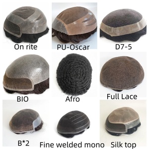 H443Prothèse capillaire ondulée pour hommes, cheveux bouclés, base en dentelle complète sur mesure, base en PU, 100% cheveux humains, système capillaire pour hommes, boucles permanentes - Product Image 5