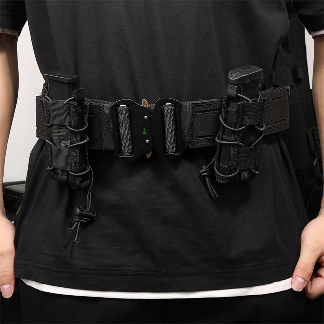 9mm Tactical MOLLE Universal Nylon Mag Pouch Compatible with G19 1911 P365X for EDC Hunting Shooting