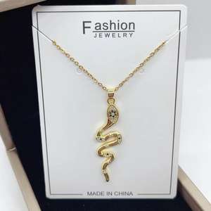 สร้อยคอเหล็กไทเทเนียมจี้งูเพทายฝังไมโครยุโรปอเมริกันเครื่องประดับแฟชั่นบุคลิก - Product Image 4