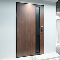 Portes d'entrée en bois massif modernes et économiques pour usage domestique, insonorisées, avec cadre en aluminium, poignée de porte d'entrée de 3 m