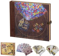 Notre carnet de voyage d'aventure, scrapbooking vintage, souvenir de style rétro, design maison ballon