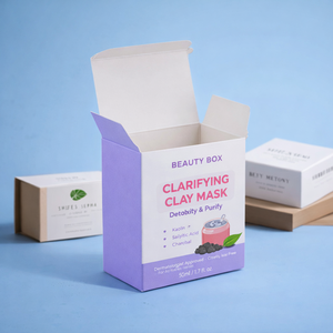 Fabricant de boîtes d'emballage en carton rigide pliables pour cosmétiques, design personnalisé, pelliculage mat, gaufrage, emballage pour faux cils - Product Image 1