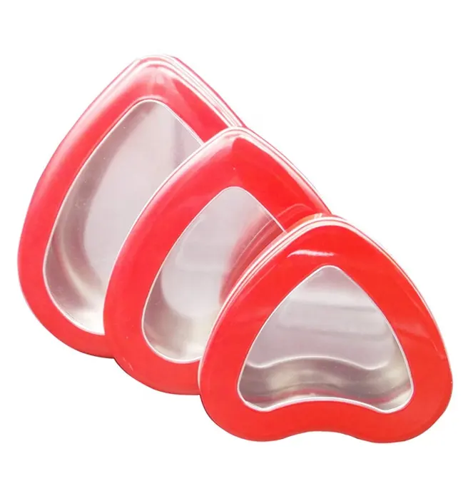 ชุดกล่องของขวัญหัวใจวาเลนไทน์สีแดงพร้อมหน้าต่าง PVC ใสเพื่อดูผ่าน