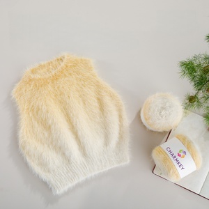 Charmkey fantaisie <span class=keywords><strong>dégradé</strong></span> couleur <span class=keywords><strong>velours</strong></span> plume transition naturelle <span class=keywords><strong>laine</strong></span> mélangé cils fil pour Crochet - Product Image 3