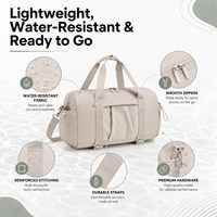 Petit sac de sport pour femme, sac fourre-tout de gym |   Sac de sport souple 17L résistant à l'eau avec fermeture éclair, compartiment humide et sangles pour tapis de yoga