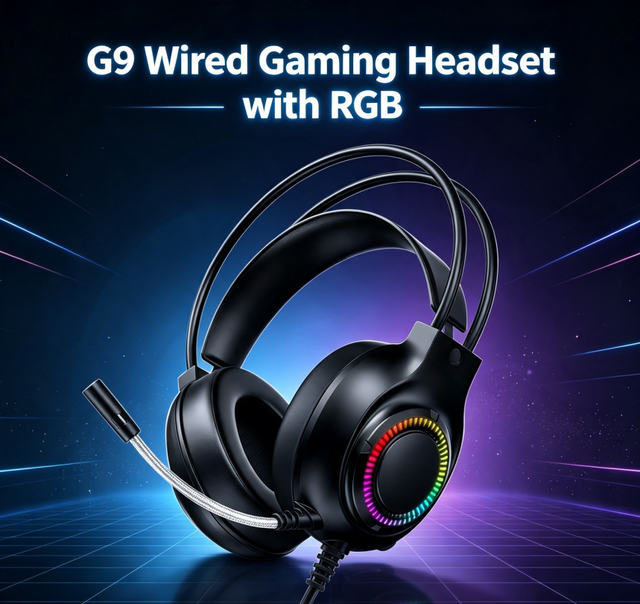 RGB Over Ear Wired Gaming Headset Gamer Headphone with Mic&Elastic Headband Siberia S-G9