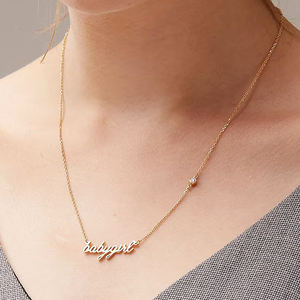 Collar de plata de ley 925 con Zirconia, joyería con nombre personalizado, chapado en oro de 18 quilates - Product Image 2