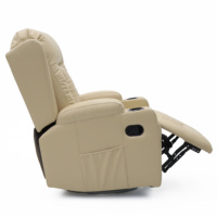 Fauteuil inclinable manuel en cuir moderne Geeksofa avec fonction massage, pivotant et inclinable, structure en bois extensible