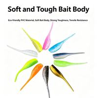 Appât souple bionique OEM en PVC, forme têtard, 5cm/1g, micro-insecte ver, sans hameçons, pour pêche sauvage, vente en gros