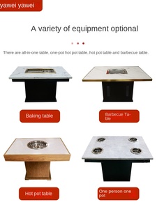 Commercial 550 Smokeless Barbecue <b>Table</b> With Induction Cooker Heating Rock Plate Countertop, New Chinese Style YW-550 Exhaust Ba - Product Image 2