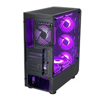 Boîtier PC Full Tower Pcooling avec panneaux latéraux en verre trempé, éclairage RGB, ports USB 3.0 pour ordinateur de jeu, design à haut débit d'air