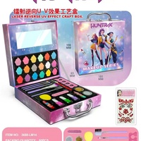 Ensemble de maquillage complet pour enfants K-POP avec trousse de maquillage, cadeau d'anniversaire pour enfant, jouet de beauté, trousse de maquillage pour filles