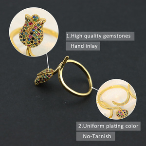 2026 Classic Trendy Mothers Day <b>Gift</b> Adjustable Rose Gold Plated Brass Cubic Zircon Engagement Ring for Women - Product Image 5