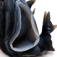 Vente en gros : Artisanat en cristal naturel, sculpture de renard en agate géode, agate druzy, renard à neuf queues, objets en cristal pour la décoration et les cadeaux