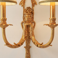 Applique murale LED double paroi en cuivre massif, style européen de luxe vintage, pour villa, salon, chambre, chevet, couloir