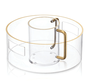 Ciotola di lavaggio in acrilico classico classico e moderno con bordo in oro di lusso-progettata per la superficie lucidata dell'<span class=keywords><strong>abbigliamento</strong></span> del <span class=keywords><strong>negozio</strong></span> di esposizione - Product Image 1