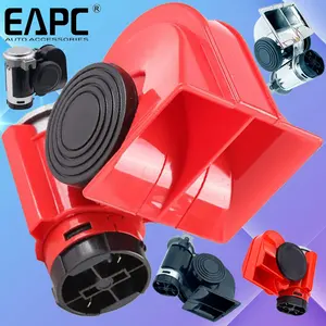 TZ-334 series car air horn 12V horn Auto Twin Dual Tone Compact Nautilus Red Compressor car Horn