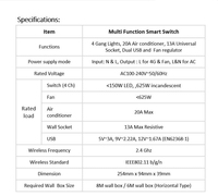 Interrupteur intelligent WiFi multifonctionnel SUMMAO, OEM/ODM, interface USB + Type C, 20A, IP65, prise intelligente