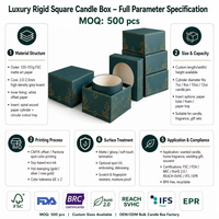 Boîte à bougies carrée rigide empilable OEM ODM |   FSC BRC FDA 35 % de réduction sur les frais de transport |   Emballage cadeau en gros pour chaînes de magasins, MOQ500