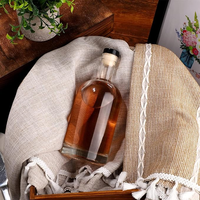 Bouteille en verre pour boissons avec bouchon en liège pour vin, bière, eau, soda