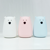 Veilleuse tactile personnalisée pour enfants, en silicone, petite, mignonne, en forme d'ours, pour la chambre d'enfant, avec USB, à intensité variable, pour bébés
