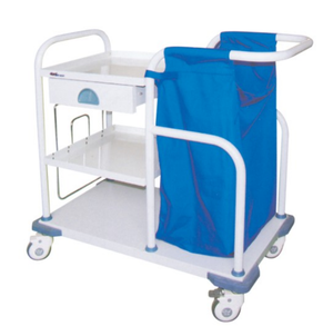 Pflegewagen CH-04 ABS-Arbeitsplatte mit Soft-Glasschutz, geräuscharmen Anti-Verwicklungsrollen, PVC-Medizinwagen mit Mülleimer und Infusionsständer - Product Image 4