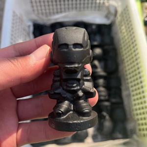 All'ingrosso pietra naturale preziosa artigianale nero ossidiana <span class=keywords><strong>batman</strong></span> spiderman ironman supereroe intaglio - Product Image 3