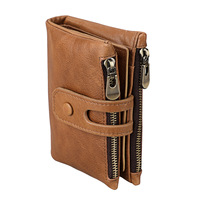 Portefeuille pour homme en cuir véritable, best-seller AliExpress, anti-RFID, respirant, en cuir de vachette première couche, cuir Crazy Horse, polyester