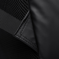Sac à dos léger pour ordinateur portable, noir uni, en tissu Oxford imperméable, anti-rayures, forme carrée, avec plusieurs fermetures éclair frontales et coussin d'air.