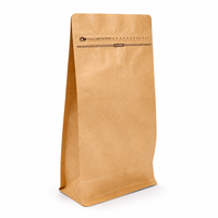 Sac d'emballage en papier kraft imprimé personnalisé avec valve unidirectionnelle, anti-odeur, debout, scellé sur 8 côtés, avec fermeture éclair à déchirer