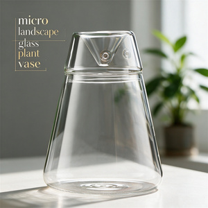 Home Decoration Items Wedding Centerpieces Handmade clear Volcano Split High Borosilicate Glass Planter Terrarium Vases with Lid - Product Image 5