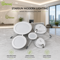 Plafonnier encastré LED Starsun pour intérieur, en aluminium et PMMA, blanc/noir, 3 CCT, spot moderne, angle de faisceau 120°, garantie 2 ans