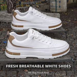 Zapatillas Deportivas Transpirables de Malla Blanca con Suela Gruesa, Versátiles y a la Moda para Primavera, Verano, Otoño e Invierno, de PVC - Product Image 2