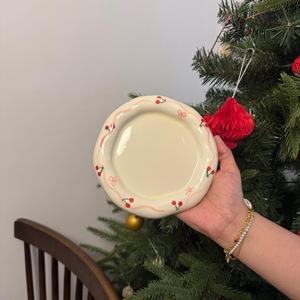 Tazza e piattino in ceramica dipinti a mano <span class=keywords><strong>con</strong></span> fiocco a forma di ciliegia, stile carino e raffinato, direttamente dalla fabbrica Lelyi, tazza da caffè di alta qualità per ragazze. - Product Image 5