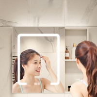 Meuble de rangement mural en PVC étanche avec vasque en céramique et miroir LED, idéal pour projets hôteliers – Vente directe fabricant