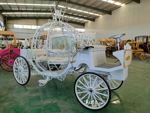 Chariot de Mariage Style Citrouille, Chariot de Mariée Blanc, Chariot de Princesse Cendrillon, Style Personnalisable - Product Image 4