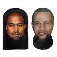 Masque réaliste 3D Kanye en maille élastique, masque intégral pour cosplay, couvre-chef hip-hop, cagoule, accessoires de fête, masques de célébrités