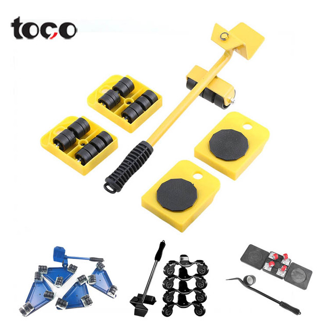 Furniture Lifter with 4 Pack 3.9"x3.15" Furniture Slider, Mover Transport Set Heavy Furniture Roller Move Tools