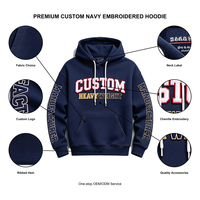 Sweat à capuche personnalisé épaissi avec broderie 3D en relief, Fabricant. Style sportif décontracté, poids entre 400-450g