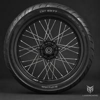 Nuevo Kit de Ruedas Supermoto Surron Light Bee X de 17 Pulgadas con Radios de Alambre, Buje de Aluminio Forjado, Llanta de Aleación Negra Mate, Conversión Sumo