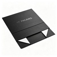 Boîtes cadeaux en carton rigide magnétique noir pliables avec impressions de logo personnalisées