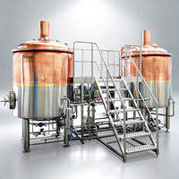 Équipement de brassage de bière commercial 500L, cuve de fermentation SUS304, cuve sous pression, système PLC, chauffage électrique à double enveloppe