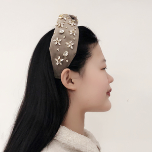 Gaya Modern beludru berlian imitasi bunga Korea Fashion manis kualitas baik grosir aksesoris rambut - Product Image 4