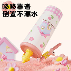 Termo de Acero Inoxidable de 500 ml, Botella de Agua Fría con Pajita para Estudiantes y Chicas, Gran Capacidad - Product Image 4